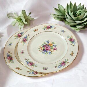 Lenox Rose 10.5" Dinner Plate (Lavender Backstamp) Set of Two